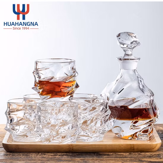 Ensemble de carafes à whisky en verre de cristal avec 2 verres à whisky à l'ancienne pour liqueur, Scotch, Bourbon ou vin